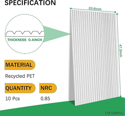 EVENRISING Acoustic Panels 10-Pack, Acoustical Wall Panels 47.2x23.6x0.4 inch - Image 2