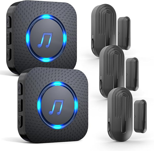 SanJie Door Chime, Wireless Door Chimes When Door Open Entry by SANJIEGuardSecurity