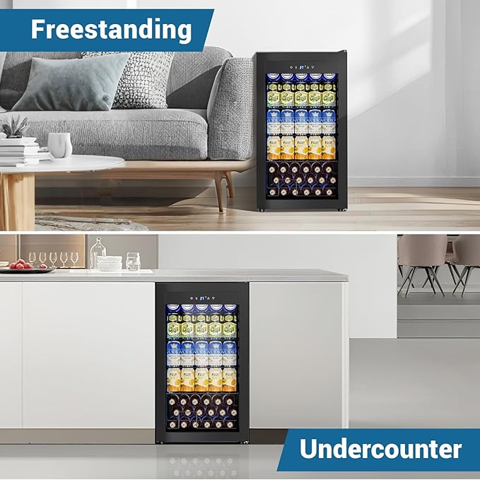 Mini Fridge 3.2 Cu.Ft Small Beverage Refrigerator 126 Can Lockable Drink Cooler - Image 7