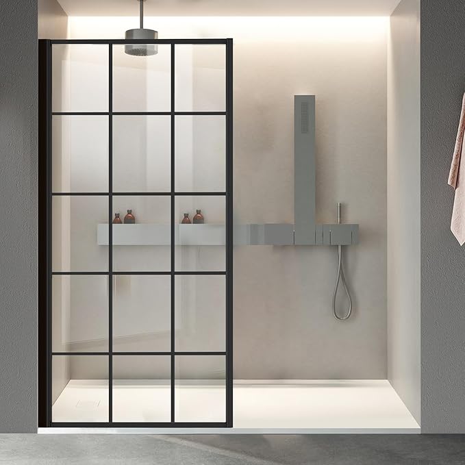 36W*74H Inch, Bathroom Framed Fixed Shower Glass Panel, 5/16" Thick Clear - Image 2