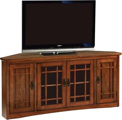 Leick Home 60 in Corner TV Stand, Solid Wood, Adjustable Shelves, Easy Assembly by LeickFurniture