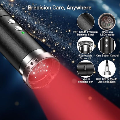 HomeCare 5-in-1 Red Light Therapy Wand, Portable Handheld Red Light Therapy - Image 5