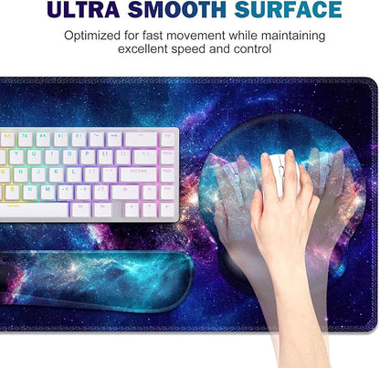 Gaming Mouse Pad, Large Desk Mat, Cute Desk Pad Protector, 4in1 XXL Mousepad + - Image 4
