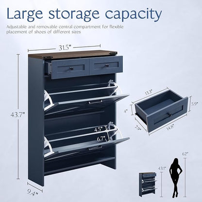 Shoe Storage Cabinet, Farmhouse Shoe Organizer - Image 2