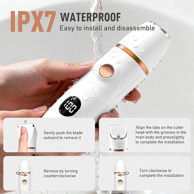 Crolanli Bikini Trimmer for Women, 3-in-1 Electric Razors for Women, IPX7 - Image 5
