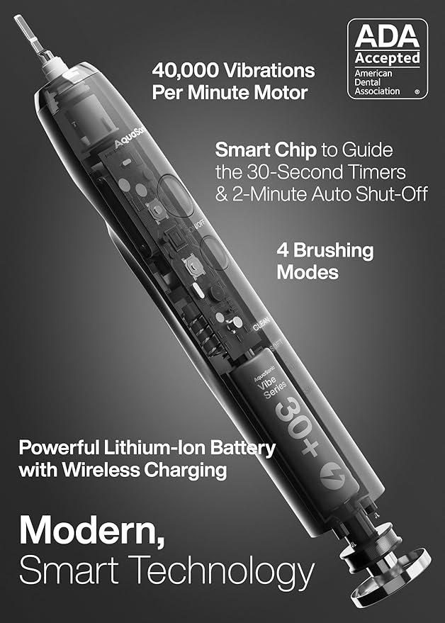 Aquasonic Vibe Series Ultra-Whitening Toothbrush – ADA Accepted Electric - Image 2