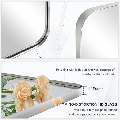 ANDY STAR Chrome Mirror for Bathroom, Modern Rectangle Bathroom Vanity Mirror - Image 7