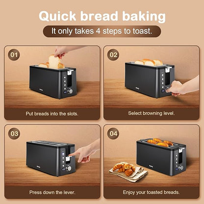 Mecity 4 Slice Toaster, Long Slot Toaster - Image 6