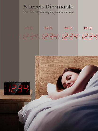 PPLEE Alarm Clock for Bedroom, Large Number Digital Clock - Image 3