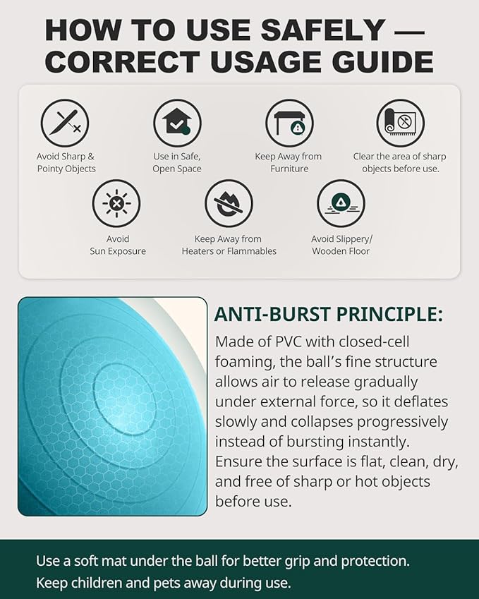 Trideer Exercise Ball for Yoga, Pilates & Fitness – Stability Ball Equipment - Image 2