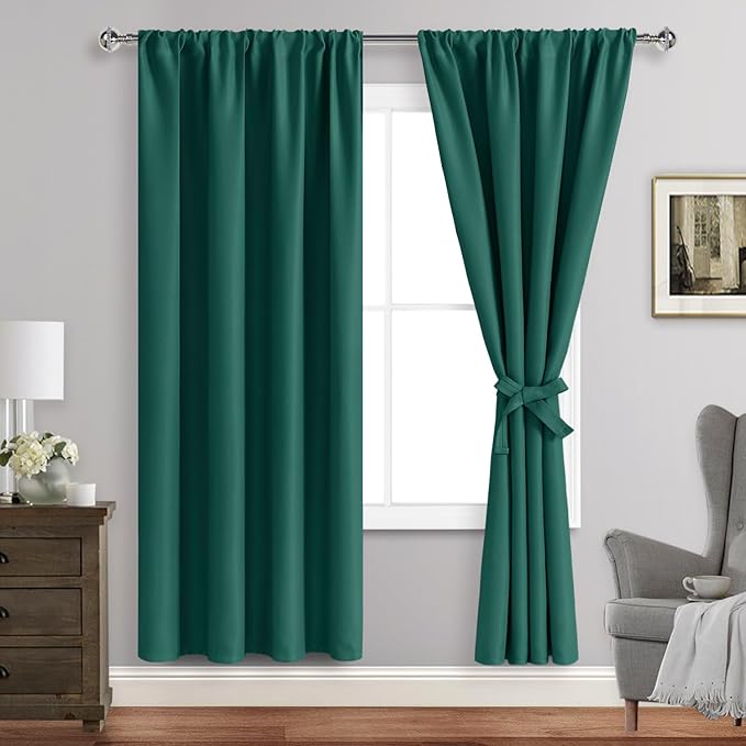JIUZHEN Forest Green Curtains for Bedroom by JIUZHEN