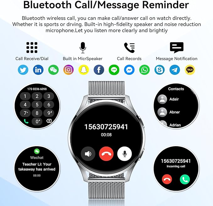 Smart Watch for Men Women Fitness: Waterproof Make/Answer Call Smart Watches - Image 2