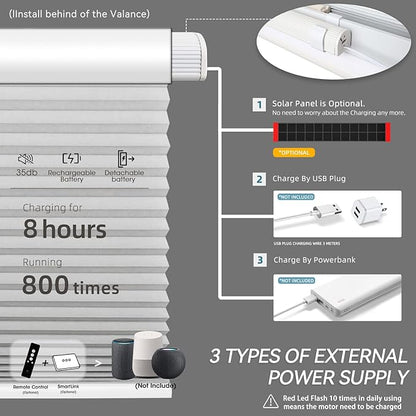SmartWings Motorized Cellular Shades, Honeycomb Blinds Compatible - Image 7