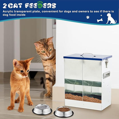 Automatic Feeder for 2 Cats Outdoor Galvanized 42cups/10l Double Feeder - Image 4