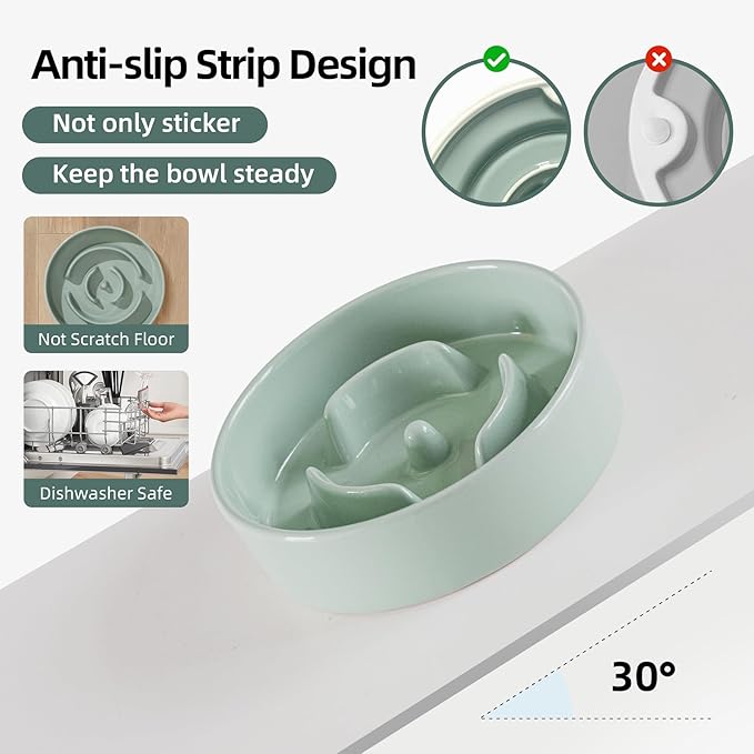 Ceramic 0.9 Cup Dog Bowl Slow Feeder - Image 3
