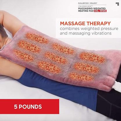 Calming Heat XXL Wide Massaging Vibrations Weighted Heating Pad by Sharper - Image 3
