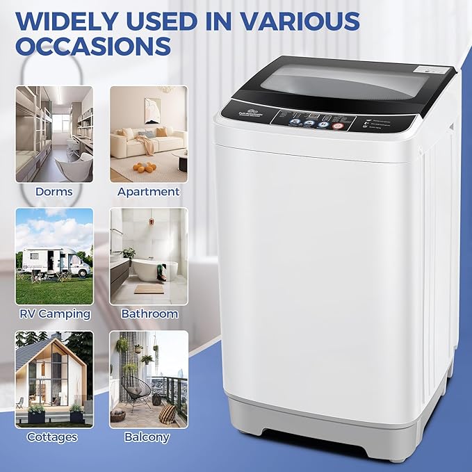 Nictemaw Portable Washing Machine 20Lbs Capacity 2.8 Cu.ft Portable Washer and - Image 9