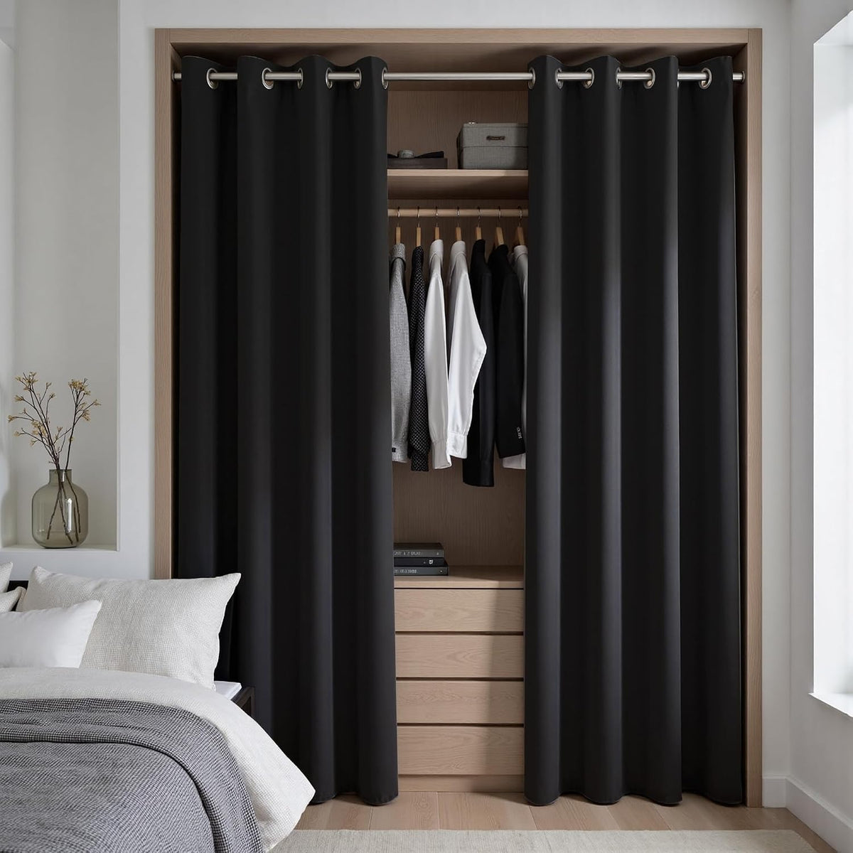 koufall closet door curtain without door,insulated thermal 78, main product view