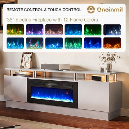 oneinmil 36" Electric Fireplace Integrated TV Stand - Image 3