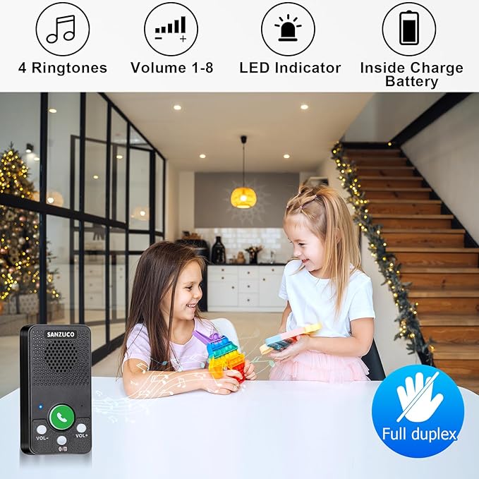 Wireless Doorbell, SANZUCO Doorbells Hands Free Communication, Full Duplex - Image 2