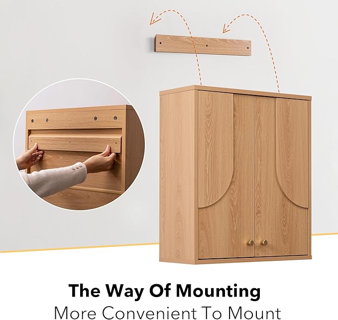 Arched Wood Medicine Cabinet for Bathroom-Mid Century Modern Wall Storage - Image 8