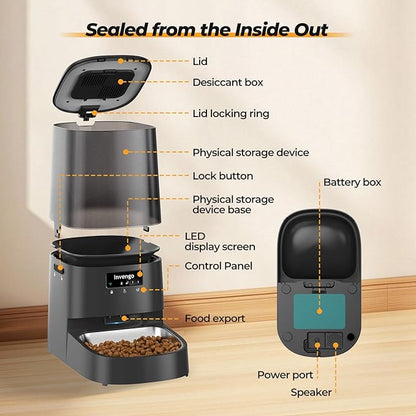 Automatic Cat Feeder with App Control, 5L Food Dispenser - Image 8