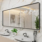 LOAAO 84x32 Inch Black Metal Framed Bathroom Mirror by LOAAO