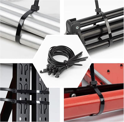 XINGO 16 inch Black Zip Ties Heavy Duty 60 PCS, 250 LBS Ultra Strong Plastic - Image 6