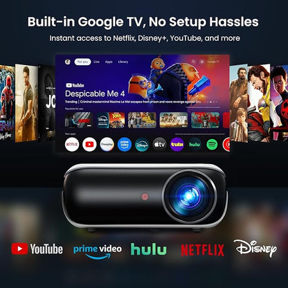 Official Licensed Google TV Smart Projector, HAPPRUN 4K UHD Home Theater - Image 2