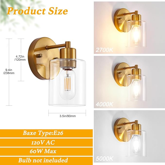SOPEAS Brushed Gold Wall Sconce - Image 2