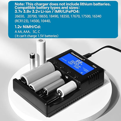 Gleedideneny 18650 Battery Charger, Universal Charger LCD Display - Image 2