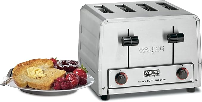 Waring Commercial WCT805 Heavy Duty Stainless Steel Standard Toaster - Image 3
