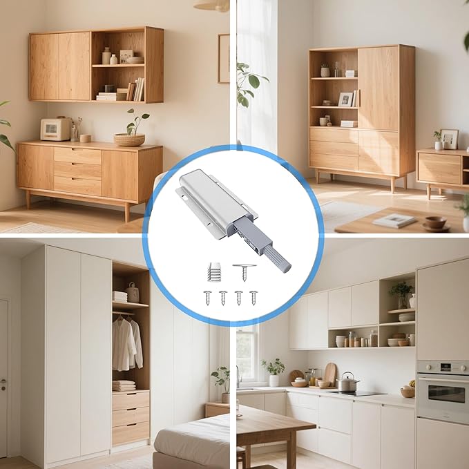 3 Pack Push to Open Cabinet Hardware, Touch Latches - Image 6