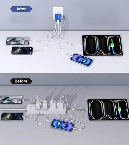 40W USB C Super Fast Charger Cube, 2 Pack PD + QC Charging Block Power Adapter - Image 6