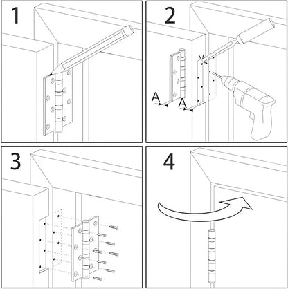 18 Pack Interior Satin Nickel Door Hinges Brushed 3.5 Inch x 1/2" Rounded 5/8 - Image 7