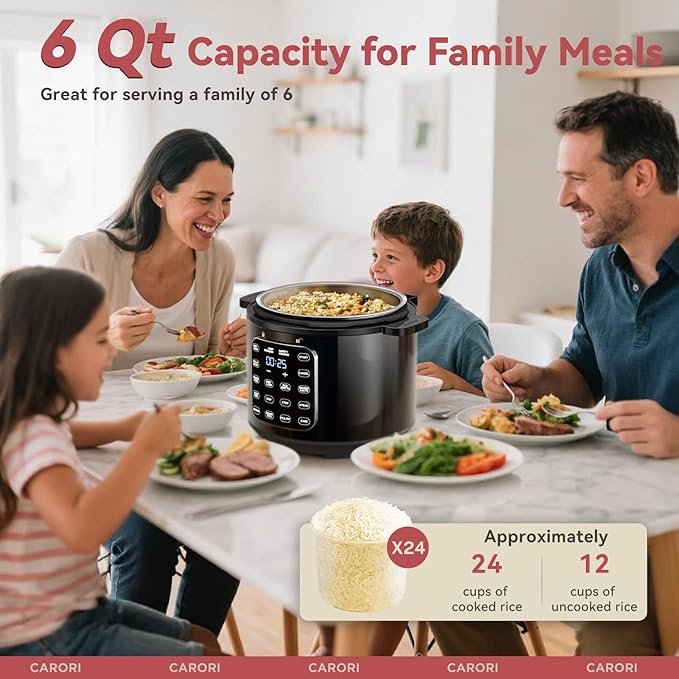 9-in-1 Electric Pressure Cooker 6 Qt, Stainless Steel Inner Pot, Programmable - Image 3