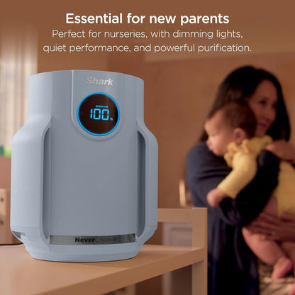 shark neverchange compact pro air purifier, hp071brn, winter, side view