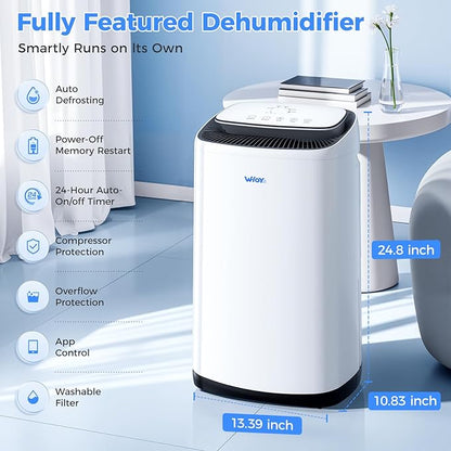 WHOY 5000 Sq.Ft Dehumidifier for Basements 100 Pints, - Image 3