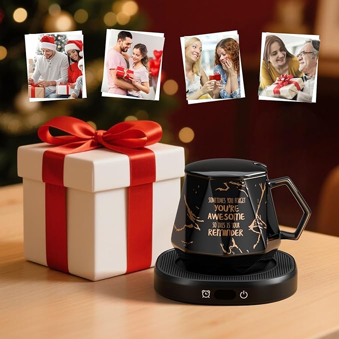 Coffee Mug Warmer & Awesome Mug Set, Smart Heated Electric Coffee Cup Warmer - Image 7