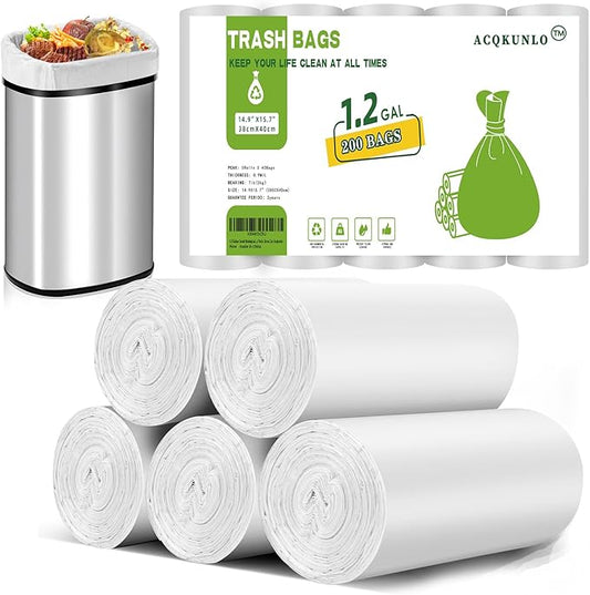 1.2 Gallon Small Biodegradable Trash-Bag Mini-Garbage-Bags by Acqkunlo