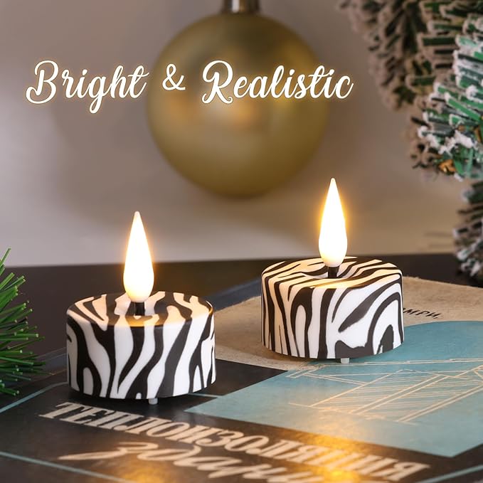 Eywamage Zebras Animal Pattern Flameless Tealights - Image 3