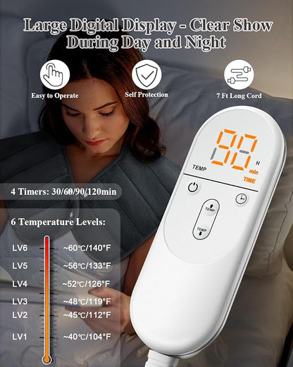 Heating Pad for Neck and Shoulders and Back, Gifts for Women Men, 2lb Weighted - Image 4