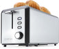 4 Slice Long Slot Stainless Steel Toaster by REVOTRA