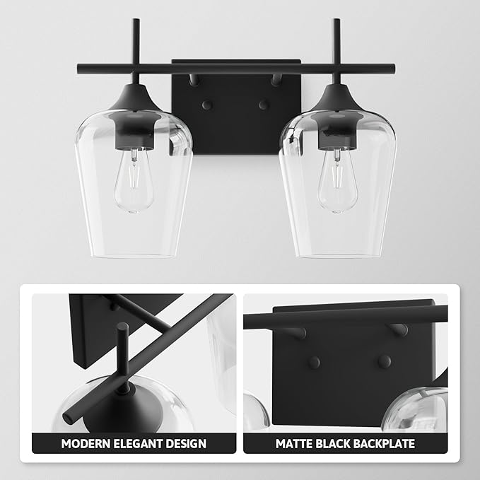 VONLUCE Bathroom Vanity Light, 2 Light Bathroom Light Fixture Over Mirror - Image 4