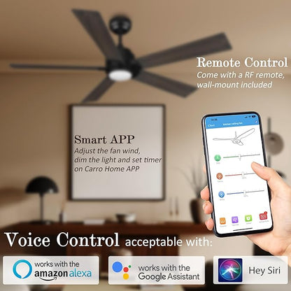 SMAAIR Smart Ceiling Fans with Lights and Remote, 60 Inch Low Profile Ceiling - Image 3