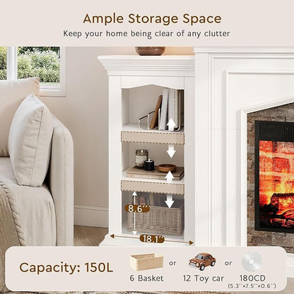 LGHM 80" Fireplace TV Stand for TVs Up to 90 Inch, Electric Fireplace - Image 4