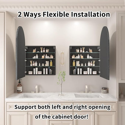 Arched Medicine Cabinet with Mirror, Bathroom Medicine Cabinet with Mirror Wall - Image 5