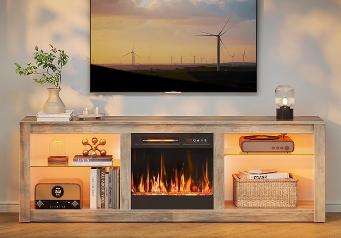 Bestier 63 Inch Modern Fireplace TV Stand - Image 6