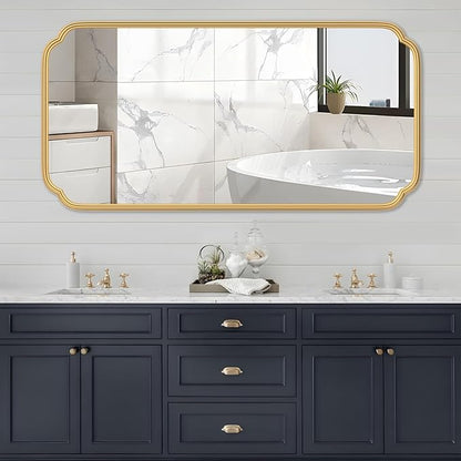 Gold Wall Mirror 48 x 24 Inch Bathroom Vanity Mirror by FerytangeHome