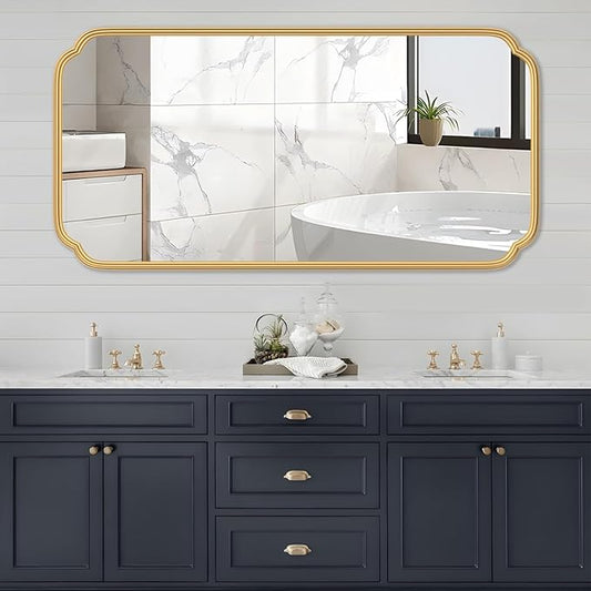 Gold Wall Mirror 48 x 24 Inch Bathroom Vanity Mirror by FerytangeHome
